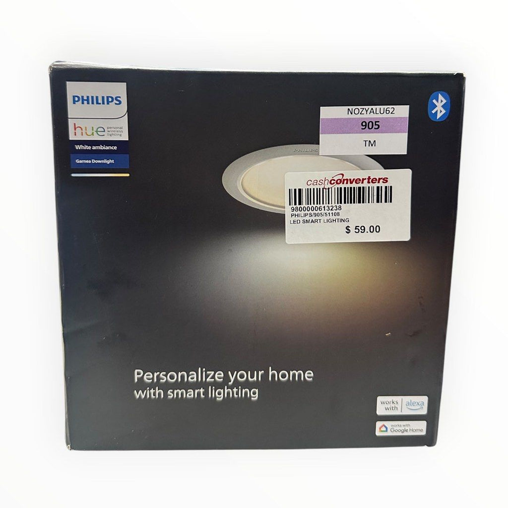 Philips Hue 51108 Hue White Ambiance 6 inches 150 Round Retrofit Recessed Downlight LED Smart Lighting Fixture Black/White