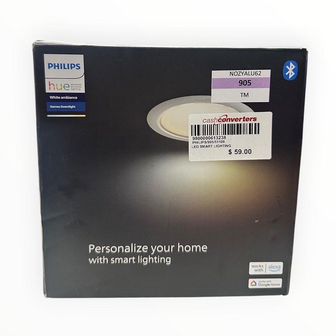 Philips Hue 51108 Hue White Ambiance 6 inches 150 Round Retrofit Recessed Downlight LED Smart Lighting Fixture Black/White