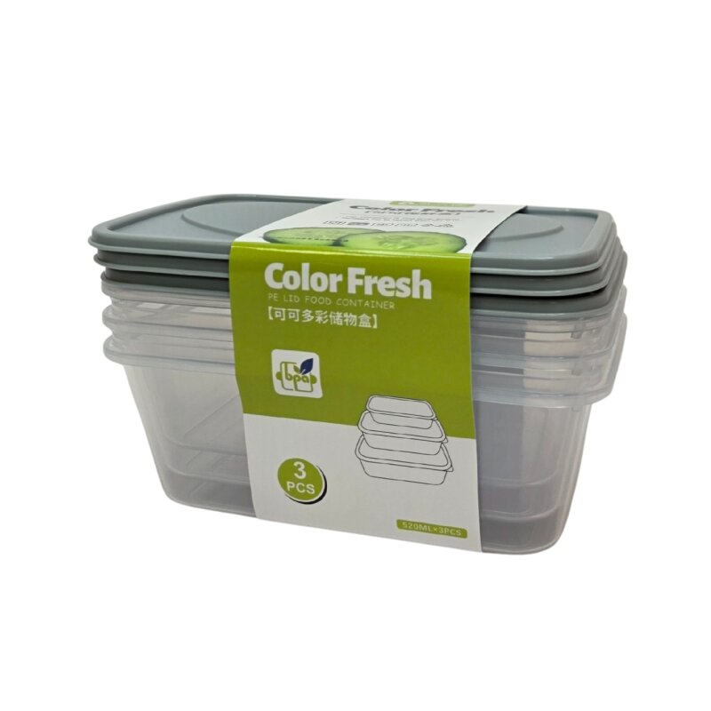 3-Piece 1100ml Rectangular Storage Container Set Secondary image