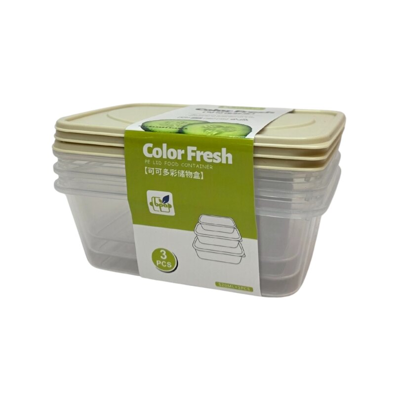 3-Piece 1100ml Rectangular Storage Container Set