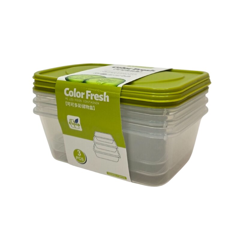 3-Piece 1100ml Rectangular Storage Container Set
