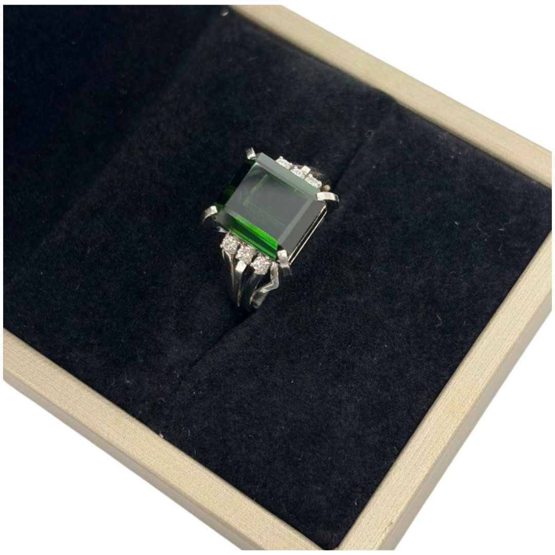 PM900 Natural Green Tourmaline & Diamond Ring Main image