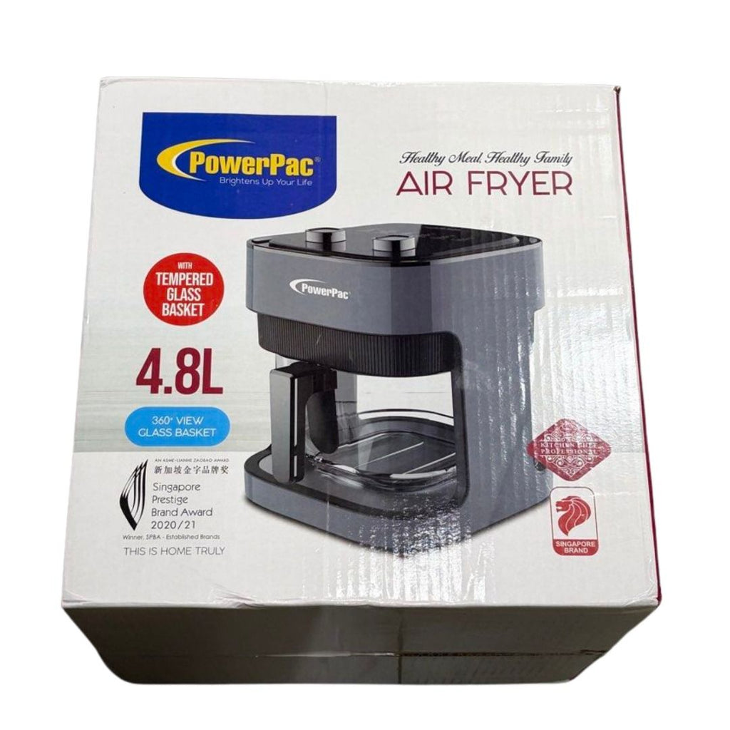PowerPac Air Fryer 4.8L with Tempered Glass Basket (PPAF345)