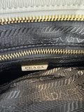 Prada Glossy Calfskin Triangle Medium Bonnie Shoulder Bag White