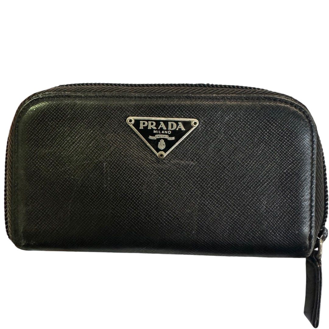 Prada Saffiano Leather Zip Key Case – Black