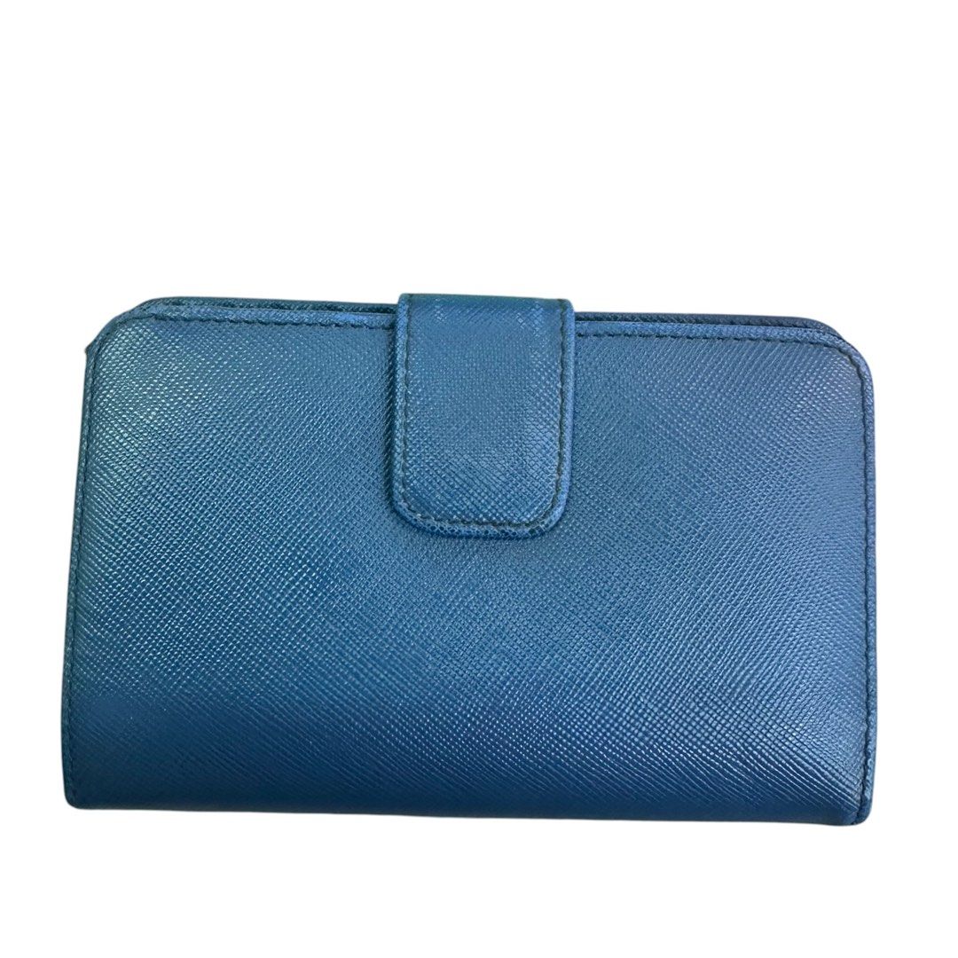 Prada Saffiano Leather Zip-Around Wallet – Blue