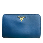 Prada Saffiano Leather Zip-Around Wallet – Blue