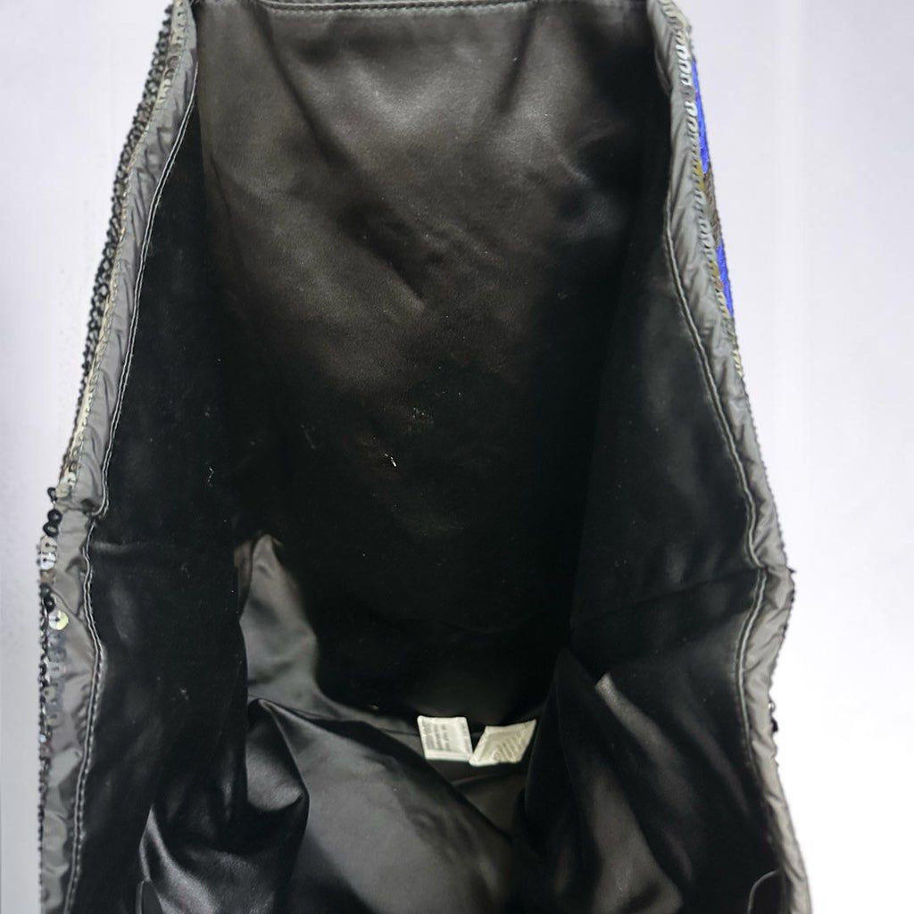Prada Blue and Black Sequin Tote Bag