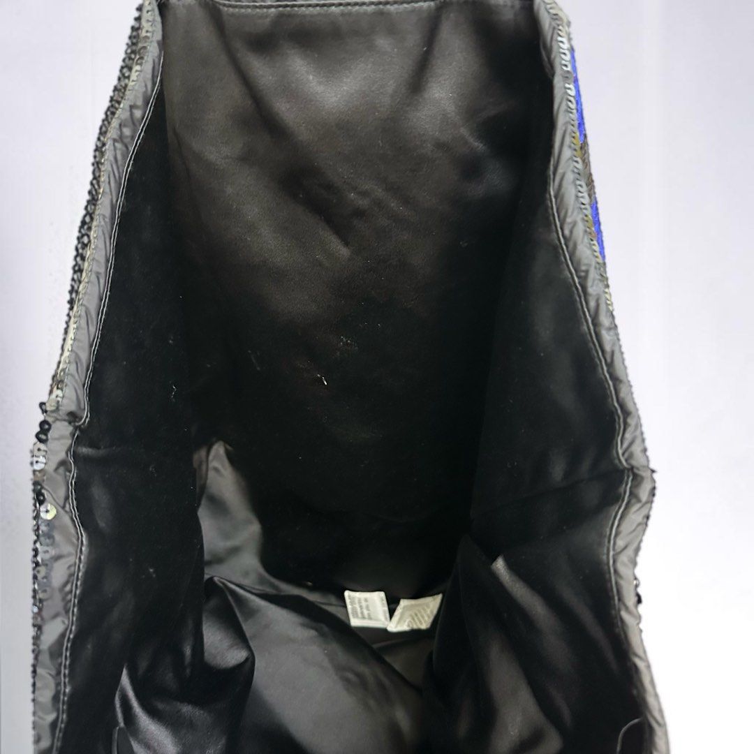 Prada Blue and Black Sequin Tote Bag