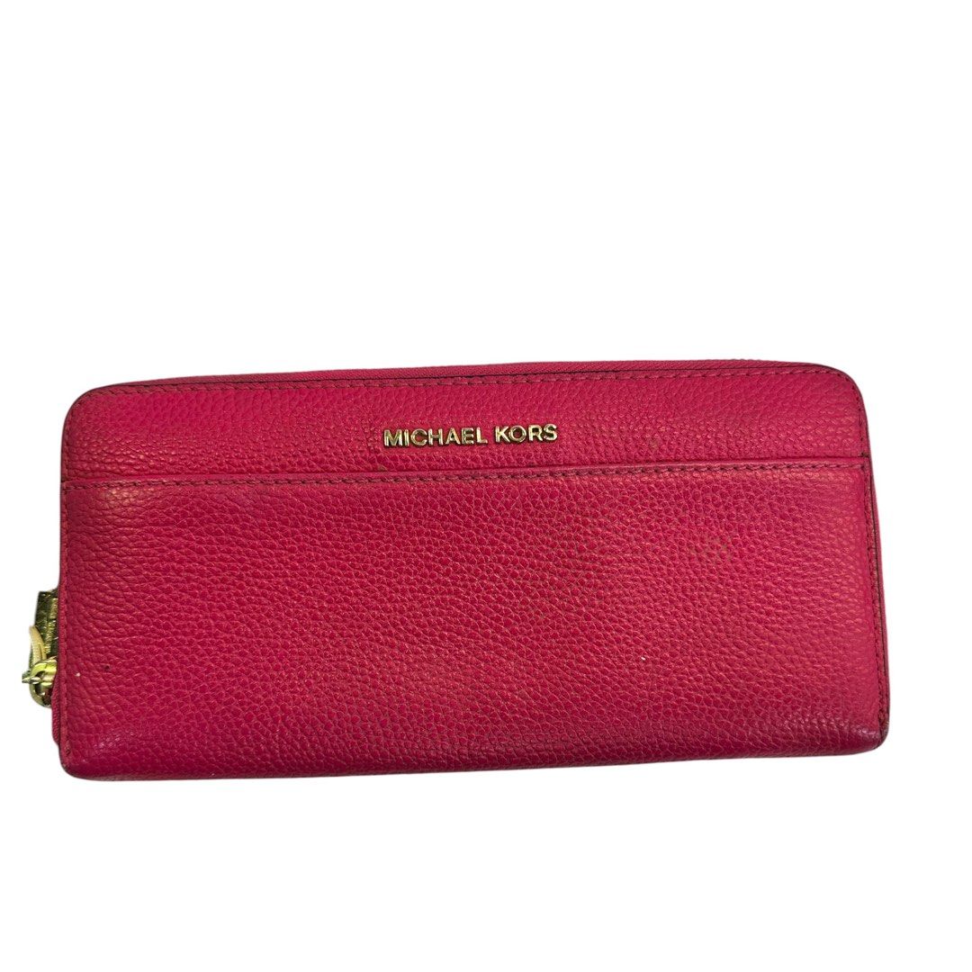Michael Kors Pebbled Leather Zip-Around Wallet – Red