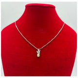 PT900/850 Natural Cat’s Eye & Diamond Necklace
