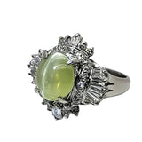 PT900 Chrysoberyl Cat's Eye, Diamond Ring