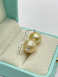 PT900 Golden Pearl Earring
