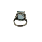 PT900 Natural Aquamarine & Diamond Ring