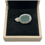 PT900 Natural Aquamarine Cat’s Eye & Diamond Pendant