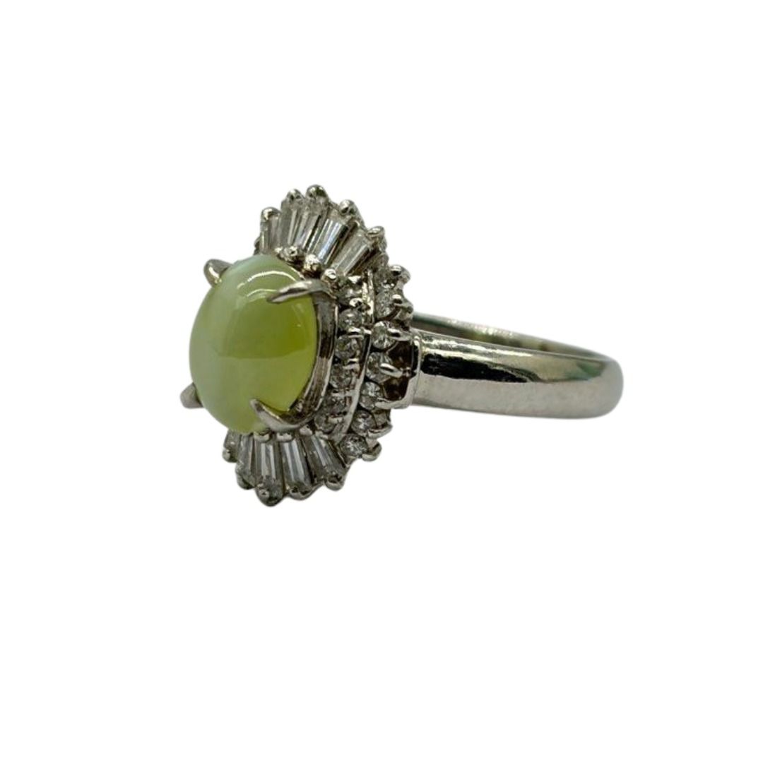 PT900 Natural Cat’s Eye & Diamond Ring