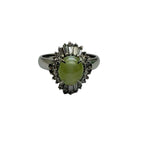 PT900 Natural Cat’s Eye & Diamond Ring