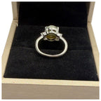 PT900 Natural Cat’s Eye & Diamond Ladies Ring