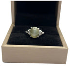 PT900 Natural Cat’s Eye & Diamond Ladies Ring