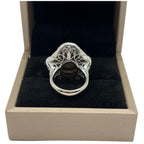 PT900 Natural Cat’s Eye Chrysoberyl & Diamond Ladies Ring