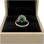 PT900 Natural Emerald (Colombia) & Diamond Ring