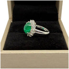 PT900 Natural Emerald (Colombia) & Diamond Ring