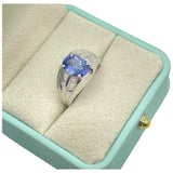 PT900 Natural Tanzanite & Diamond Ring