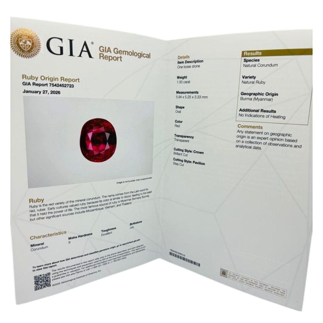 PT900 Un-Heat Natural Ruby & Diamond Ring (GIA Cert) Secondary image