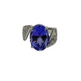 PT950 Natural Tanzanite & Diamond Ring