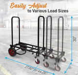 Pyle Adjustable Professional Equipment - Compact 8-in-1 Folding, Foldable and Lightweight, Hand Truck/Dolly/Platform Cart, Extends Up to 27.52'' to 44.25''