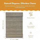 Radiance Cordless Bamboo Roman Shades for Windows - Flatstick Bamboo Blinds for Reduce Bright Light - Bamboo Roman Shades for Home & Offices - Driftwood - 27" W x 64" L - (2208850E)