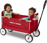 Radio Flyer 3-in-1 EZ Folding Wagon Ride On for Kids, Garden, & Cargo, Red Collapsible Wagon