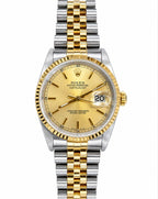 Rolex Datejust 16233 36mm Half Gold Automatic Gold Dial Watch