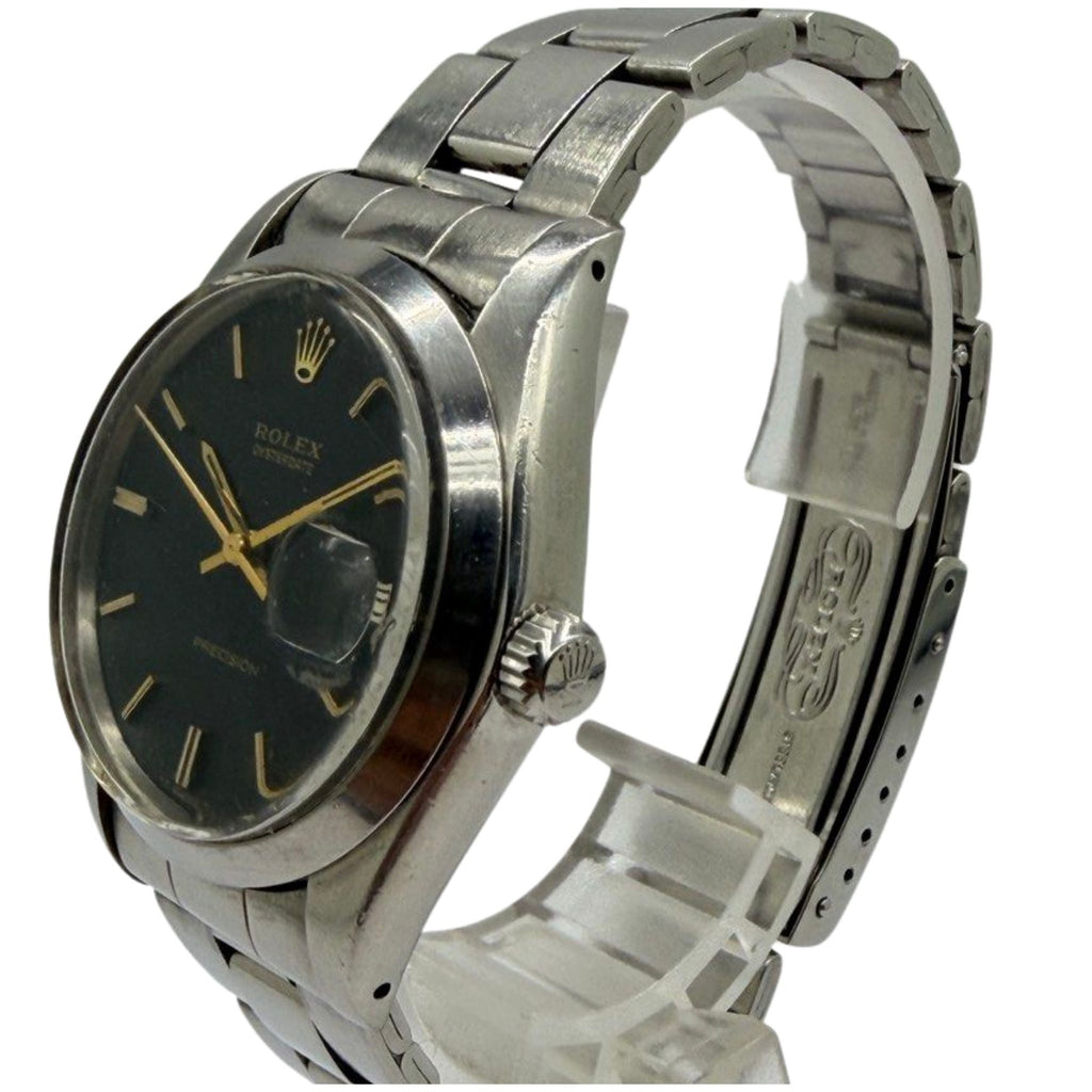 Rolex 6694 Oysterdate Precision Manual Winding 34mm Black Dial Watch