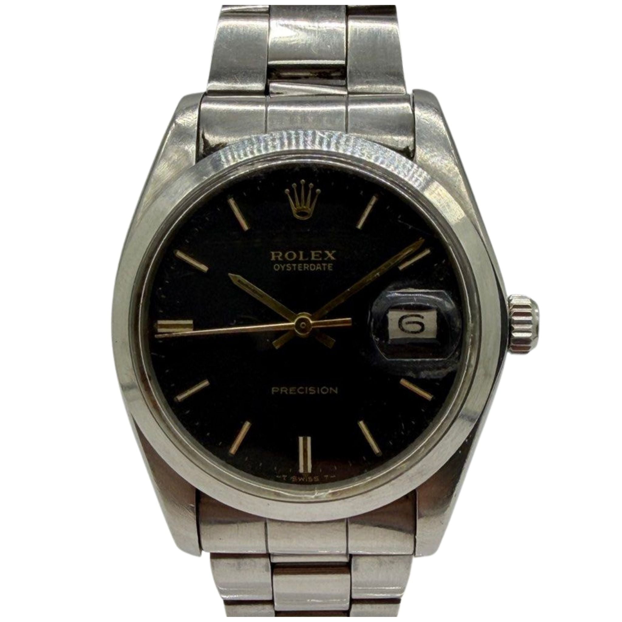 Rolex 6694 Oysterdate Precision Manual Winding 34mm Black Dial Watch Main image