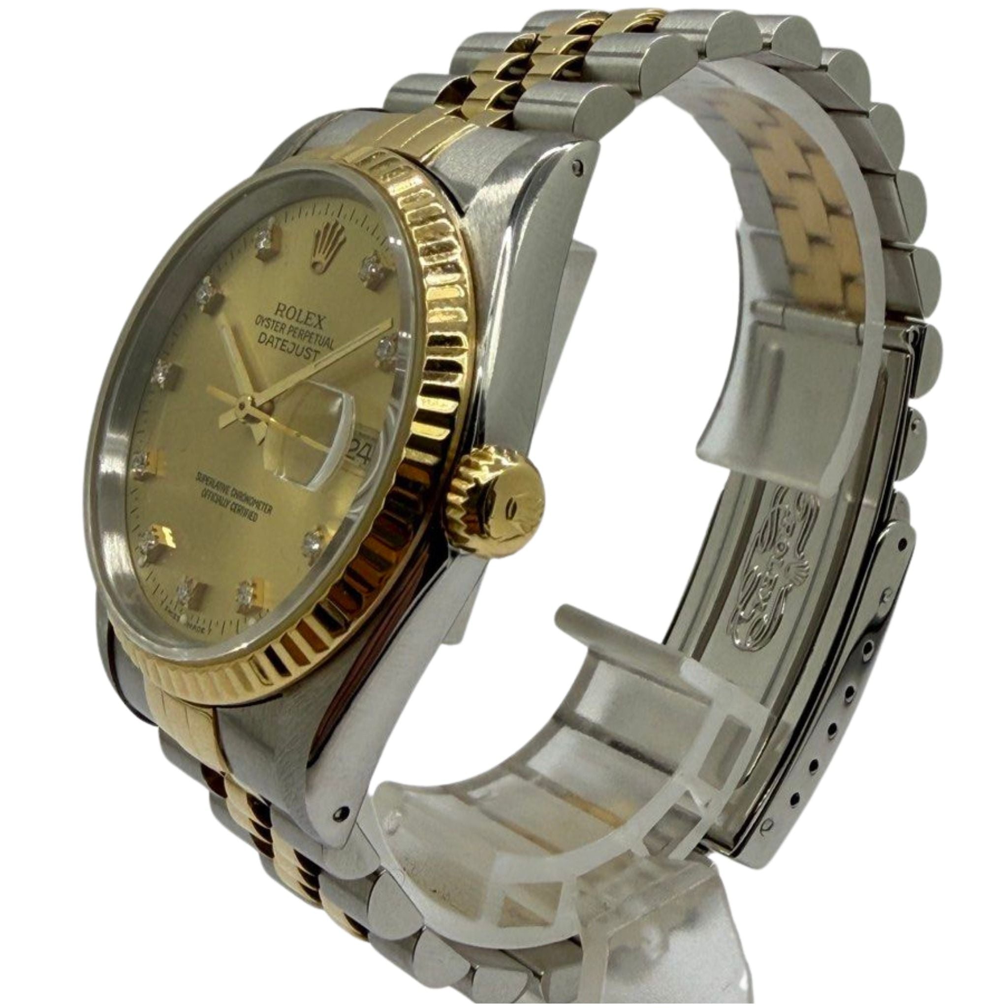 Rolex Datejust 36mm Automatic Half Gold Diamond Dial Watch Secondary image