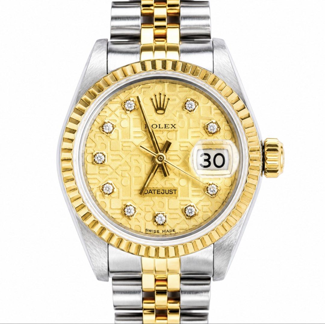 Rolex Datejust 69173 26mm Half Gold Diamond Automatic Comp Dial Watch