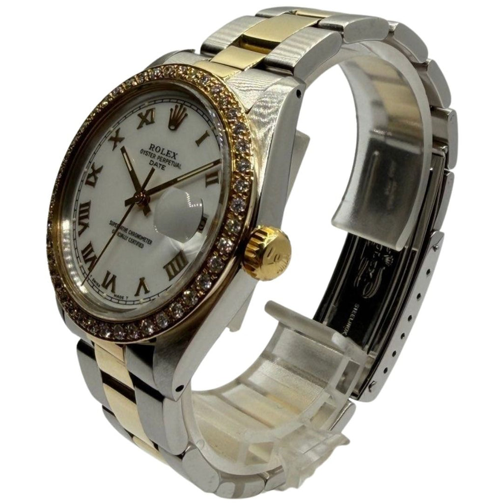 Rolex Oyster Perpetual 1505 34mm Automatic Half Gold Watch