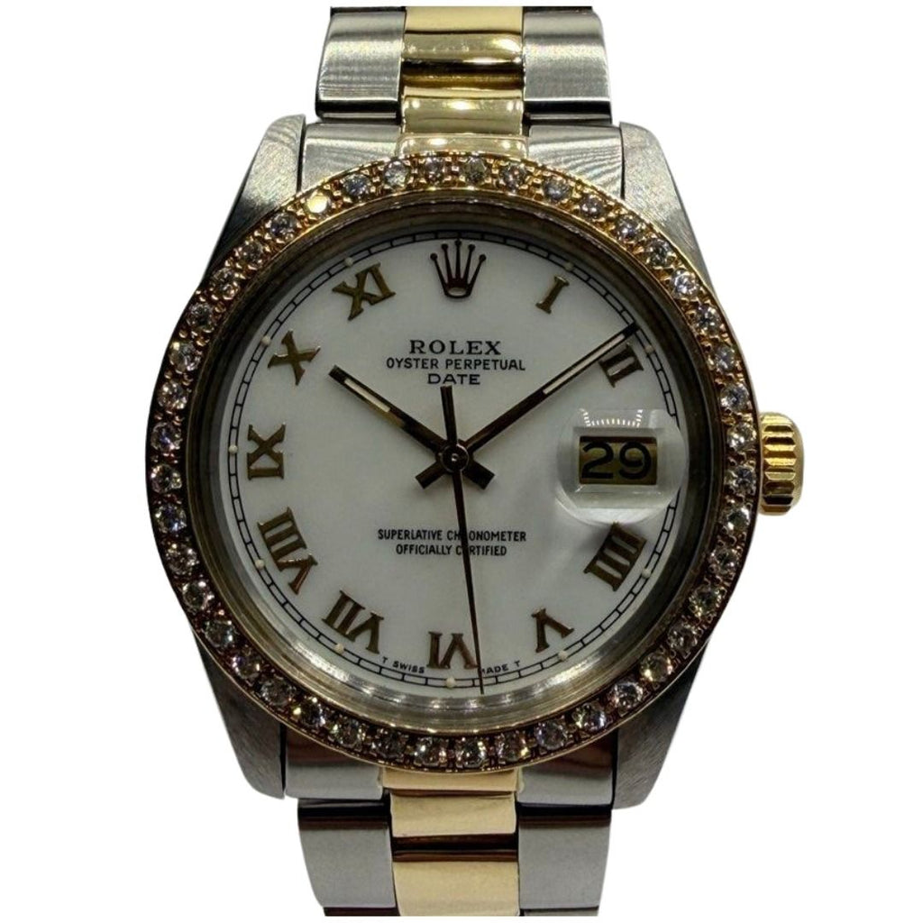 Rolex Oyster Perpetual 1505 34mm Automatic Half Gold Watch