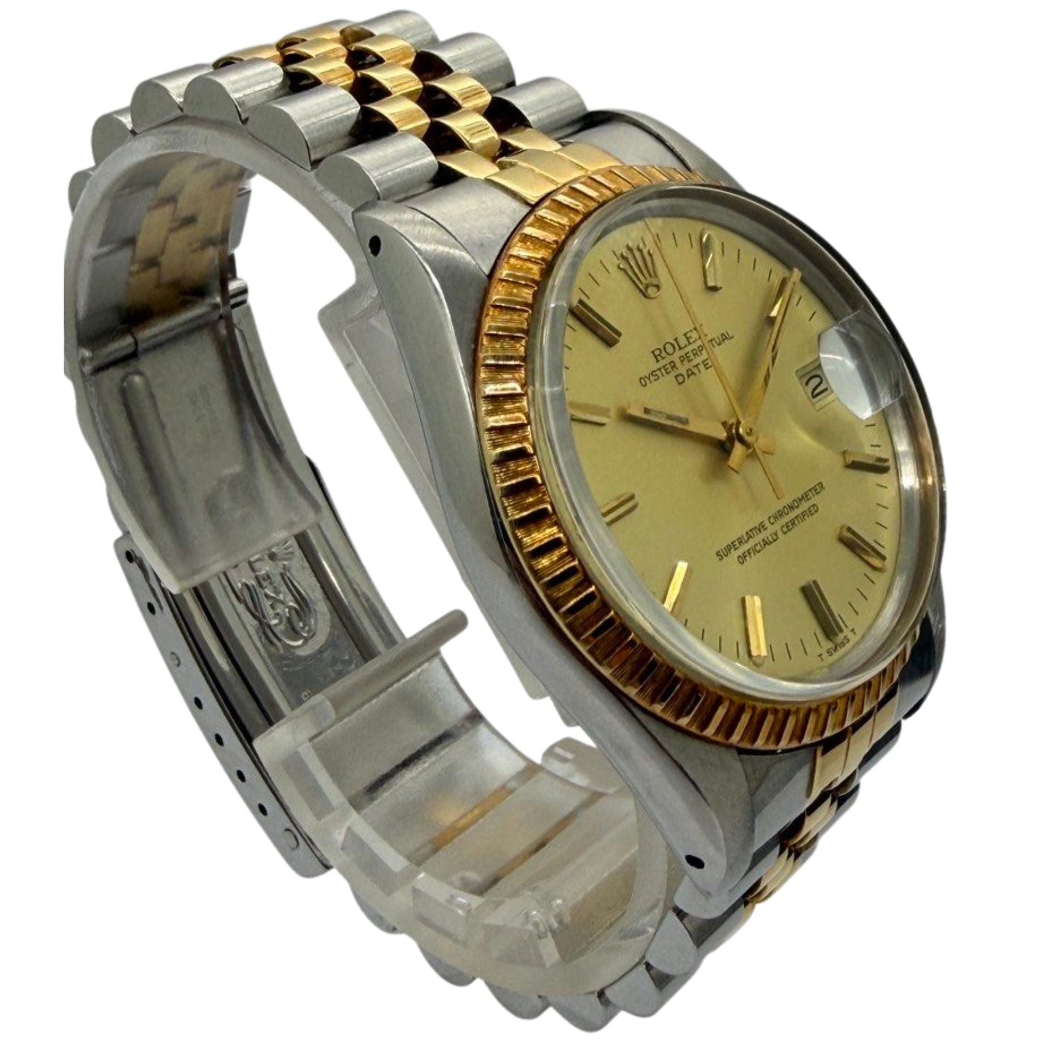 Rolex Oyster Perpetual Date 15053 34mm Half Gold Automatic Watch Secondary image