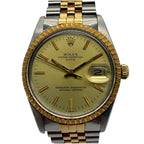 Rolex Oyster Perpetual Date 15053 34mm Half Gold Automatic Watch