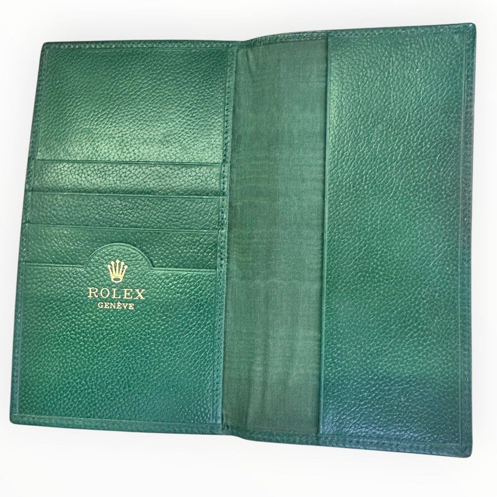 Rolex Green Pebbled Leather Document Passport Holder