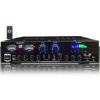Sunbuck Audio Amplifier Bluetooth 5.0 Microphone HiFi USB MP3 Player - AV-555BT - Black