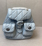 COACH Tabby Quilted Backpack Gray Blue CU077