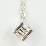 Tiffany & Co. Atlas 925 Silver Cube Pendant Necklace