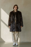 Saga Demi Buff Mink Coat black
