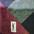 Saint Laurent YSL Multicolour Geometric Print Square Scarf