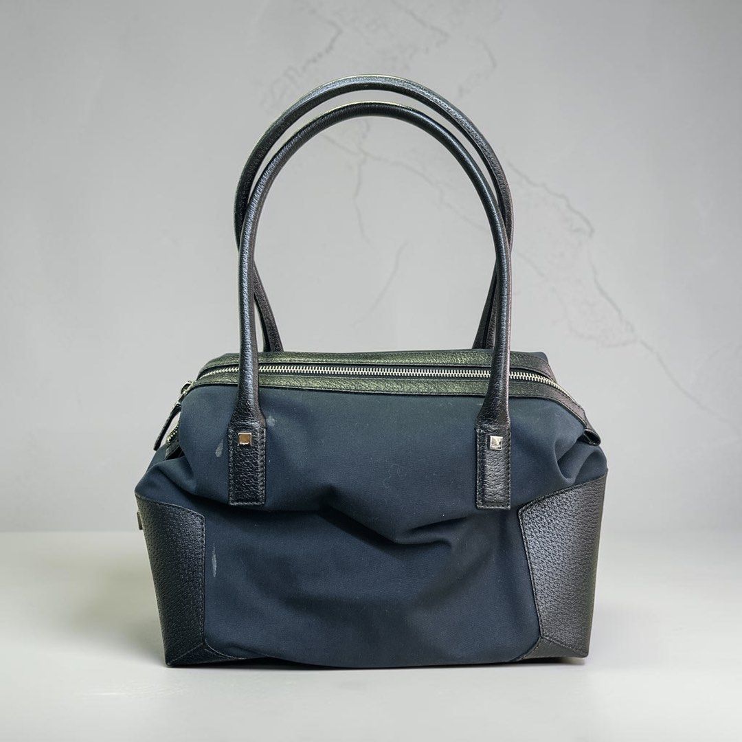 Salvatore Ferragamo Nylon Handbag with Leather Trim