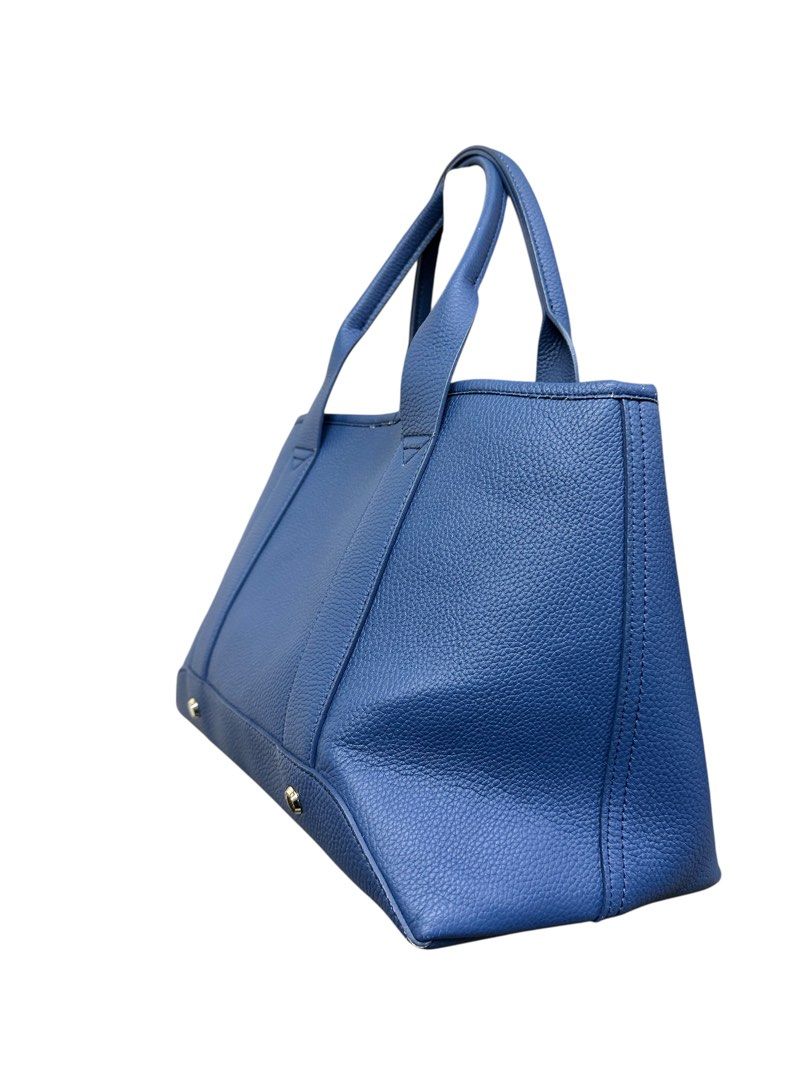 Anteprima Blue Leather Tote Bag with Pouch (H23 x L32 x W17 cm)