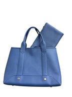Anteprima Blue Leather Tote Bag with Pouch (H23 x L32 x W17 cm)